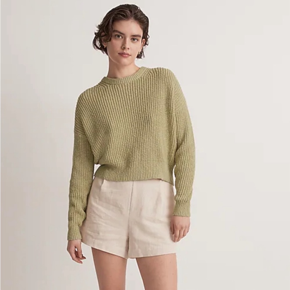 Madewell Textural Knit pullover Sweater in Lichen
